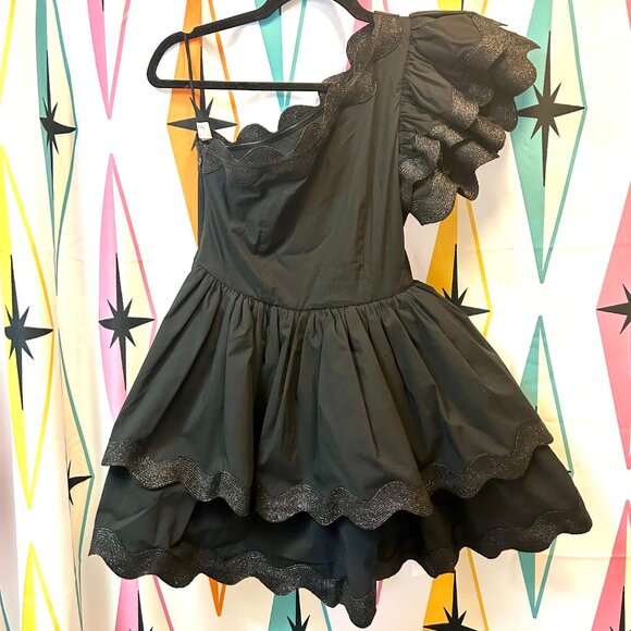 NEW CELIA B Lava Dress One Shoulder Black Cocktail Mini, Ruffles, XS SOLD OUT - Picture 15 of 15